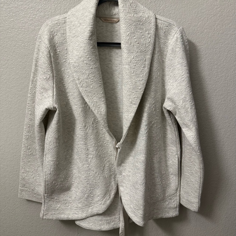Soft Surroundings Elegant Cream Blazer Jacket